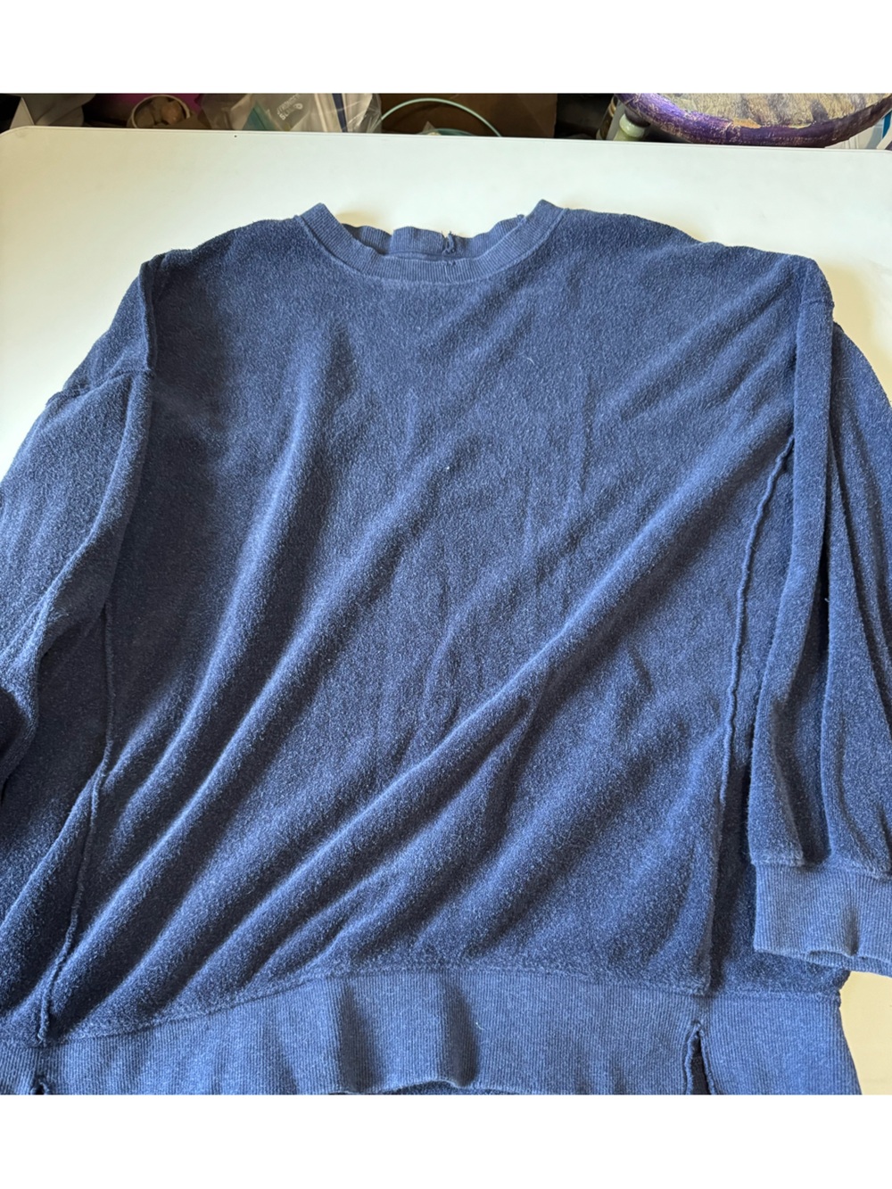 Women’s Navy Crewneck Sweater - Classic Lightweight Knit